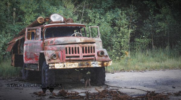 Брошенная пожарная машина на ВНЗ "Круг"